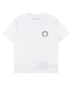 Alternative view of 크롬하* 백 레터링 프린트 반팔 티셔츠 CH-008 화이트