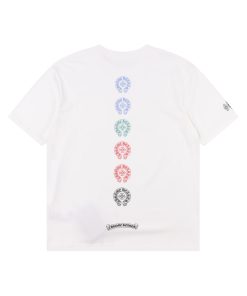 크롬하* 멀티 크로스 프린트 반팔 티셔츠 CH-014 화이트