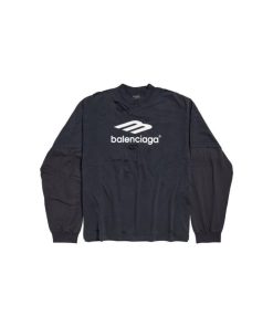 발렌시아* 3M 로고 디스트로이드 레이어드 롱슬리브 티셔츠 BK3944